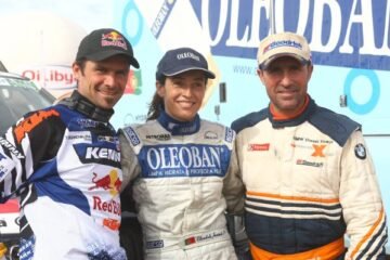 RALLYE OILIBYA DU MAROC 2010 :  LE TRIO CYRIL-STEPHANE-ELISABETE SUR LE PODIUM