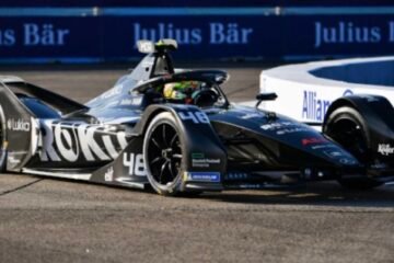 MORTARA EN POLE DE LA 1ére COURSE DE FORMULE E A BERLIN. VERGNE, QUATRE