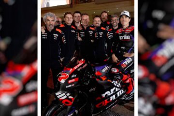 PRÉSENTATION SUR LA PISTE DE LOSAIL A DOHA AU QATAR DE L’ÉQUIPE APRILIA DU MOTO GP