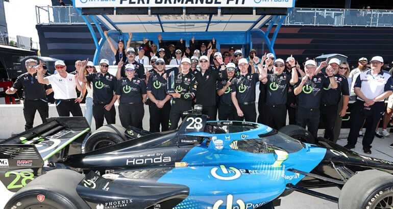 INDYCAR. 1èrePOLE POUR MARCUS ERICSSON. ROMAIN GROSJEAN, 15 ET MICK SCHUMACHER, 17