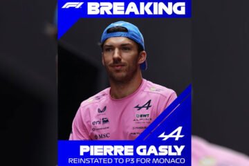 F1. PIERRE GASLY RÉCUPÉRE SA 3ème PLACE SUR LE PODIUM AU GP DE MONACO 2026